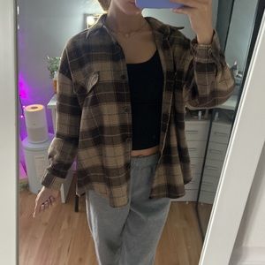 SHEIN PLAID PRINT SHOULDER COAT